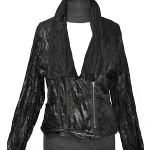 Komarov crinkled moto jacket